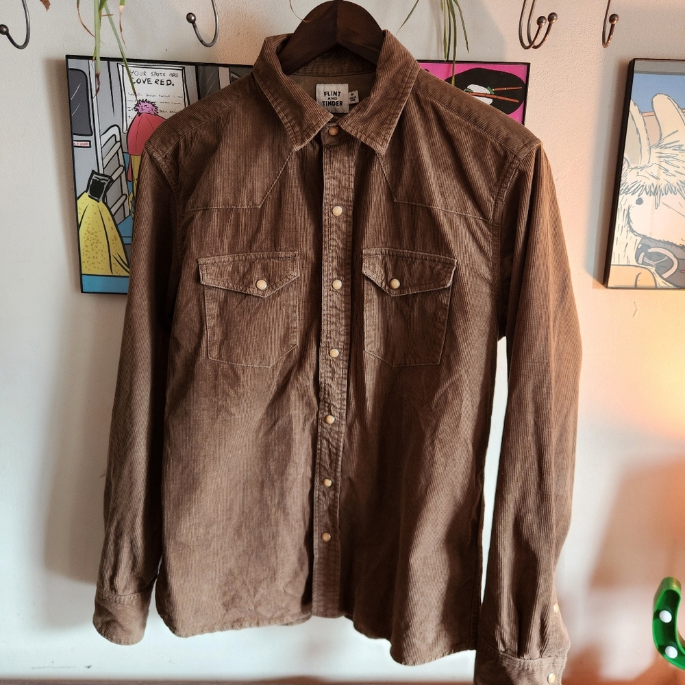 Flint and Tinder Corduroy Snap Western Shirt